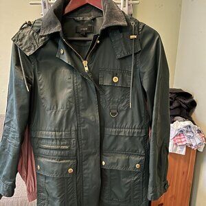 J Crew Green oilcloth raincoat XSP